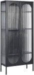 Beliani Vitrina &bdquo;FOXTON&ldquo; su stikline spintele, 80 cm, metalinė, juoda