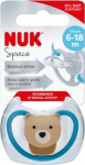 NUK 736385 čiulptukas 6-18m SPACE silikonas 1vnt