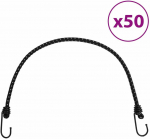 Bungee virvelės su juostelėmis ir kabliukais, 50vnt., 59cm