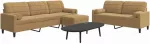 Sofa Sofos komplektas su pagalvėlėmis, 3 dalių, rudas, aksomas