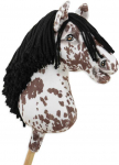 Super Hobby Horse Medinis žirgas su kotu &ndash; rudas leopardinis su juoda karčiais