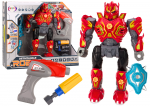 Lean Toys Raudonas robotas su gręžtuvu ir &scaron;viesomis
