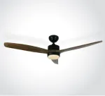 Lubinis &scaron;viestuvas 35W ventiliatorius su dimeriuojamu 22W LED &scaron;viestuvu, juodas/tamsaus medžio sp., 3000/4000/5500K, 6308D/B/V
