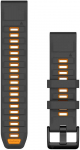 Garmin QuickFit&reg; 22 Watch Bands, Graphite/Spark Oranžinis Silicone