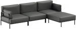 Sofa Sitsit Modulinės Baldai, SALVE 3' + Pufas, 156x234x78 cm, Tamsiai Pilka