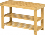 Homcom Batų suoliukas su 3 lentynomis 70 x 28 x 45 cm