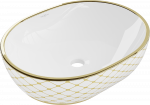 Praustuvas Mexen Viki 48 cm, Baltas/Gold pattern