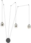 16,5W LED sieninis/pakabinamas &scaron;viestuvas KHADI, juodos/dūmų sp., 3000K, dimeriuojamas, 01-3485