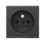 Hager Polo 3965766076 Lizdo priekinis dangtelis su įžeminimu, antracito spalvos, aksominis lakas, 1/3 klausimas 3965766076