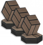 Homestyle4U Akustinės plok&scaron;tės, &scaron;e&scaron;iakampės korio formos 3D sienų plok&scaron;tės, 30x26x2 cm, rudos