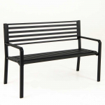 Lauko baldų komplektas Promotions Lauko metalinė parkų suoliukas, 127x55.9x82.6 cm, juodas