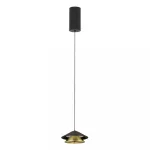 7W LED pakabinamas &scaron;viestuvas, juodos/aukso sp., 3000K, su filtru nuo akinimo, 25347