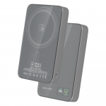 Blavec Power Bank 10000mAh BJ-04 Slim 13,5mm - Type C - 22,5W magnetic Magsafe 3 in 1 (PBBJ04-MC10G) pilkos spalvos