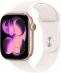 Apple Watch Series 11&nbsp;GPS&nbsp;46mm&nbsp;Rose Gold Aluminium Case with Light Blush Sport Band - S/M - MEV64ET/A
