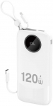 Dudao K13 10000mAh Powerbank su Built-in kabelis – baltos spalvos