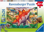 Dėlionė puzzle ravensburger 2x24 pcs dinosaurs
