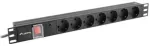 Lanberg Rack maitinimo lizdas PDU 19" 1u 10a 7x schuko 2m juodas c14