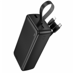 Borofone Power Bank 30000mAh BJ79B Clever - USB - su Type C ir Lightning kabeliais juodos spalvos