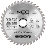 Neo Tools Pjūklo diskas, Widia, 210 x 30 mm, 40 dantų