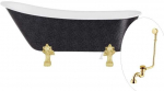Vonia Besco Olaya Glam 160, Graphite+Gold, su sifonu su persipylimu Klik-klak Gold