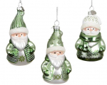 Nežinomas Eglutės žaisliukas Santa, 11 cm, stiklas