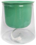SIMPLE savaime laistomas gėlių vazonas 8 cm - mėlynas plastikinis gėlių uždangalas