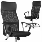Biuro kėdė su tinklelio atlo&scaron;u, ergonomi&scaron;ko dizaino, juoda moderni darbo kėdė, reguliuojamas auk&scaron;tis, patogus sėdėjimas