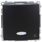 Kontakt Simon BMW7L.01/49 Simon Basic kryžminė jungtis su LED ap&scaron;vietimu (modulis) 10AX, 250V, greitos jungtys, juodos spalvos BMW7L.01/49