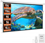 Projektorius Motorizuotas 100 colių projektoriaus ekranas 4K HD, kino ekranas, projekcinis ekranas namams
