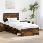 Lova Lovos rėmas Rūkyta ąžuolas 75 x 190 cm Kietos pu&scaron;ies mediena