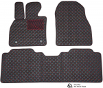 Eko odos kilimėliai QuiltyMats PEUGEOT PARTNER nuo 2018m. (Juoda / raudonos siūlės)