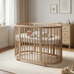Children s growing 3-in-1 oval cot + mattress New Baby walnut color