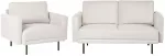 Sofa Beliani 2 vietų poilsio komplektas BREDA &scaron;viesiai smėlio spalvos