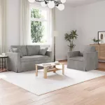 Sofa Sofos komplektas 2 vnt. &Scaron;viesiai pilka Aksomas