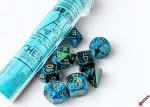 Chessex Gemini Žalias-Teal/Gold Lab Polyhedral 7-Die Set