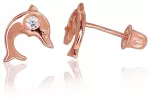 Diamond Sky Jewelry Auksiniai auskarai su cirkoniais &bdquo;Delfino Meilė II&ldquo;