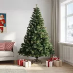 Dirbtinė Sulankstoma Kalėdų Eglutė 240 cm PVC ir metalas Žalia
