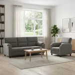 Sofa Sofos komplektas 2 vnt. Tamsiai pilka Aksomas
