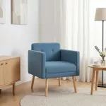 Fotelis Akcentinis krėslas Mėlyna Velvetinis audinys