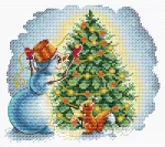 MP Studia Siuvinėjimo kryželiu rinkinys &bdquo;Puo&scaron;iant Kalėdų eglutę&ldquo; 17&times;15 cm