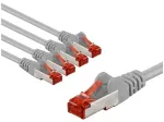 Goobay CAT 6 kabelis krosowy, S/FTP (PiMF), 1 m, pilka, komplektas 5 - Długość kabla 1 m (RB66650)