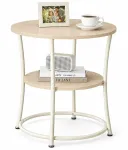 TV staliukas Relaxdays &Scaron;oninis staliukas su 2 lentynomis, apvalus, plieno rėmas, &Oslash; 55 cm, auk&scaron;tis 55 cm