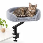 Relaxdays Prie stalo tvirtinama kačių lovytė, dvipusė pagalvė, nuimamas skalbiamas užvalkalas