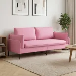 3-Vietis Sofa Rožinė 222 x 81 x 89 cm Audinys