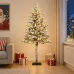 Dirbtinė Sulankstoma Kalėdų Eglutė 120 cm 150 LED &Scaron;ilta balta