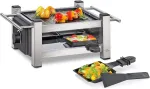 Sumu&scaron;tinių keptuvas K&uuml;chenprofi Raclette Taste4, raclette 4 asmenims, nepridegančia danga padengta grilio plok&scaron;tė, galima naudoti i&scaron; abiejų pusių, 4 raclette keptuvės ir raclette grandiklis, raclette grilis su &scaron;oninėmis rankenomis