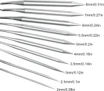 10 dalių apskritų mezgimo virbalų rinkinys, 80 cm nerūdijančio plieno mezgimo virbalai, mezgimo virbalų rinkinys pradedantiesiems su 10 dydžių 2/2.5/3/3.5/4/5/5.5/6/7/8 mm, nėrimo vą&scaron;elių rinkinys, siūlų adatos