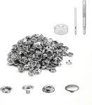 Hjiama 100 komplektų metalinių spaudžių, 14.7mm sagos kelnėms susiaurinti, spaudės varžtams, spaudės drabužiams, piniginės stiliaus, "pasidaryk pats", drabužiams, rankinėms, rankdarbių siuvimui