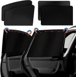 Connextion apsauginės automobilio užuolaidėlės nuo saulės, 4 vnt., magnetinės su Uv apsauga, atspindinti apsauga nuo kar&scaron;čio kūdikiams, vaikams, naminiams gyvūnams, apsauga nuo saulės automobilio &scaron;oniniam langui, universalios, juodos