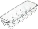 Kitchen Craft Kitchencraft plastikinis kiau&scaron;inių laikiklis su dangteliu, tinkamas &scaron;aldytuvui, 32,5 x 11,5 cm (13" x 4,5") - skaidrus